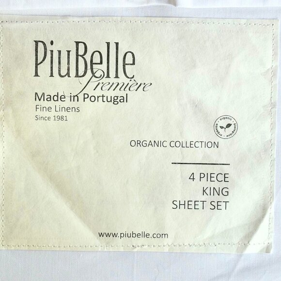 PIUBELLE Organic Collection Cotton Sheet Set  KING Size Set (All Organic Cotton) - Picture 1 of 4